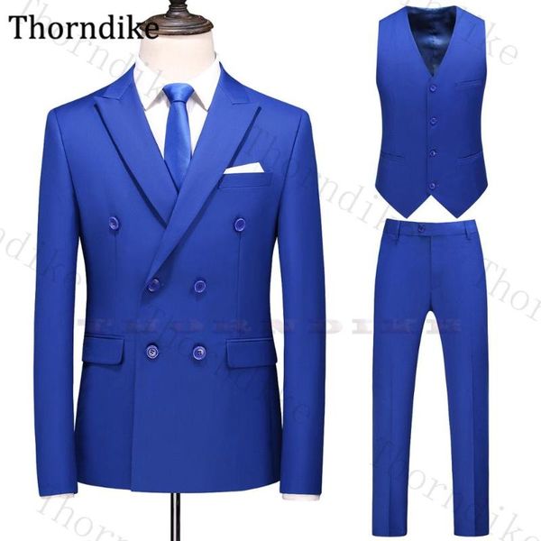 men's suits & blazers thorndike 3 pieces set suit men peaked lapel royal blue business double breasted wedding dress split, White;black
men's suits & blazers thorndike 3 pieces set suit men peaked lapel royal blue business double breasted wedding dress split, White;black
