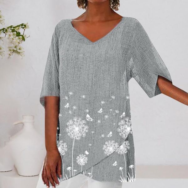 women's t-shirt harajuku dandelion print tshirt women causal v-neck cotton linen tees autumn half sleeve irregular clothes #t2g, White
women's t-shirt harajuku dandelion print tshirt women causal v-neck cotton linen tees autumn half sleeve irregular clothes #t2g, White