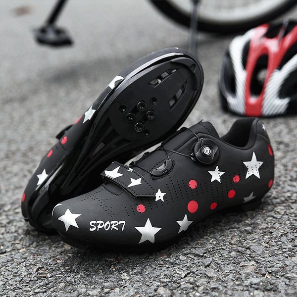 cycling footwear shoes road self lock bike spin breathable triathlon compatible boa rubber sole bicycle training sneakers, Black
cycling footwear shoes road self lock bike spin breathable triathlon compatible boa rubber sole bicycle training sneakers, Black