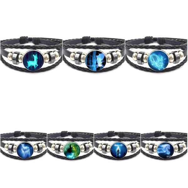 charm bracelets ej glaze fashion jewelry steampunk women gift black leather bracelet bangle for girls always perez patronus hp, Golden;silver
charm bracelets ej glaze fashion jewelry steampunk women gift black leather bracelet bangle for girls always perez patronus hp, Golden;silver