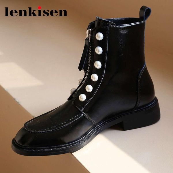 boots lenkisen 2021 arrival cow leather round toe med heel riding pearl decoration beauty lady dating basic ankle l97, Black
boots lenkisen 2021 arrival cow leather round toe med heel riding pearl decoration beauty lady dating basic ankle l97, Black