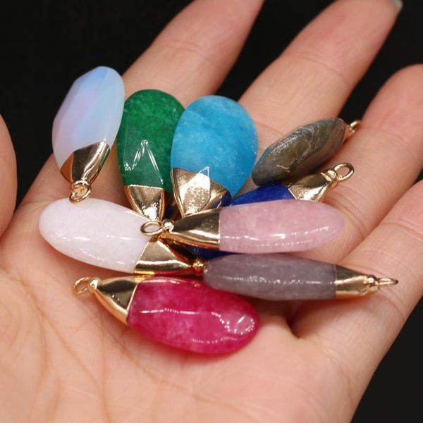 charms natural semi-precious stone droplet shaped pendant white 15x35mm for jewelry making necklaces accessories gift, Bronze;silver
charms natural semi-precious stone droplet shaped pendant white 15x35mm for jewelry making necklaces accessories gift, Bronze;silver