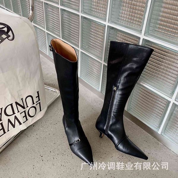 women's long boots autumn and winter pointed thin heel thin belt buckle knee high boots, Black
women's long boots autumn and winter pointed thin heel thin belt buckle knee high boots, Black