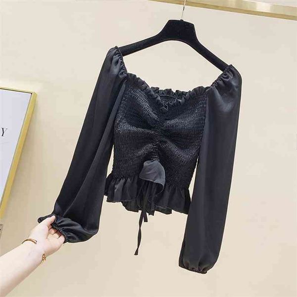 autumn women's long sleeves drawstring shirt female ladies casual short style shirts blouse blusas a3967 210519, White
autumn women's long sleeves drawstring shirt female ladies casual short style shirts blouse blusas a3967 210519, White