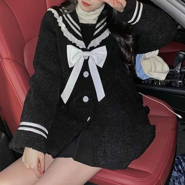 women's wool & blends japanese style faux fur jk coat women autumn winter cute lolita coats sweet female harajuku high street korean wa, Black
women's wool & blends japanese style faux fur jk coat women autumn winter cute lolita coats sweet female harajuku high street korean wa, Black