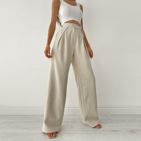 women's pants & capris temperament lace up wide-leg trousers high waist ins early autumn chic all-match pure color casual, Black;white
women's pants & capris temperament lace up wide-leg trousers high waist ins early autumn chic all-match pure color casual, Black;white