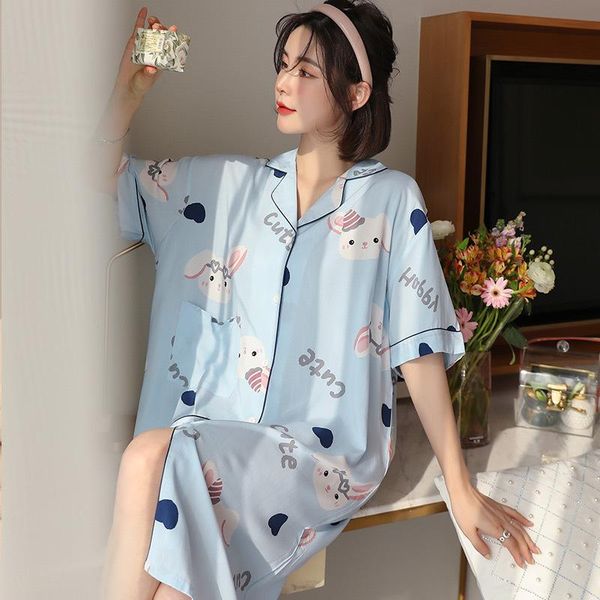 women's sleepwear cotton silk nightdress summer thin rayon homewear european version shirt woman night camisones para dormir, Black;red
women's sleepwear cotton silk nightdress summer thin rayon homewear european version shirt woman night camisones para dormir, Black;red