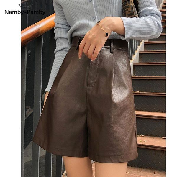 women's shorts 2021 spring high waist women pu leather fashion loose casual wide leg faux-leather female false, White;black
women's shorts 2021 spring high waist women pu leather fashion loose casual wide leg faux-leather female false, White;black