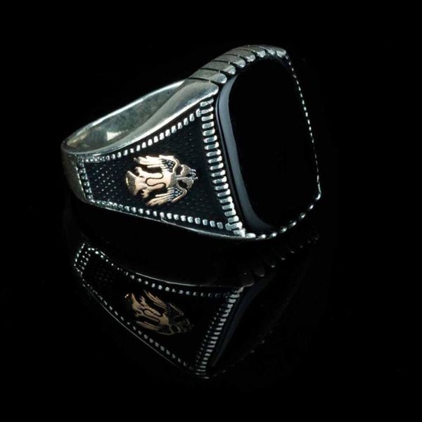 men silver ring with black onyx stone and animal eagle motif, made in turkey, solid 925 sterling cluster rings, Golden;silver
men silver ring with black onyx stone and animal eagle motif, made in turkey, solid 925 sterling cluster rings, Golden;silver