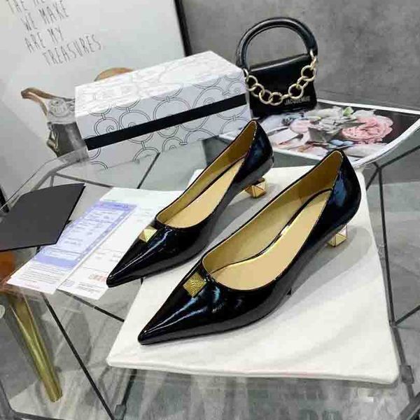 wholesale genuine leather fashion all-match single shoes women luxury designer pointed metal buckle high heels size 35-41, Black
wholesale genuine leather fashion all-match single shoes women luxury designer pointed metal buckle high heels size 35-41, Black