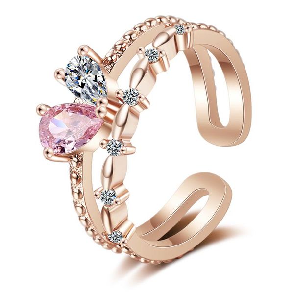 wedding rings women's fashion cute romantic finger water-drop cubic zircon two-row crystal shiny ring band for bridal jewelry, Slivery;golden
wedding rings women's fashion cute romantic finger water-drop cubic zircon two-row crystal shiny ring band for bridal jewelry, Slivery;golden