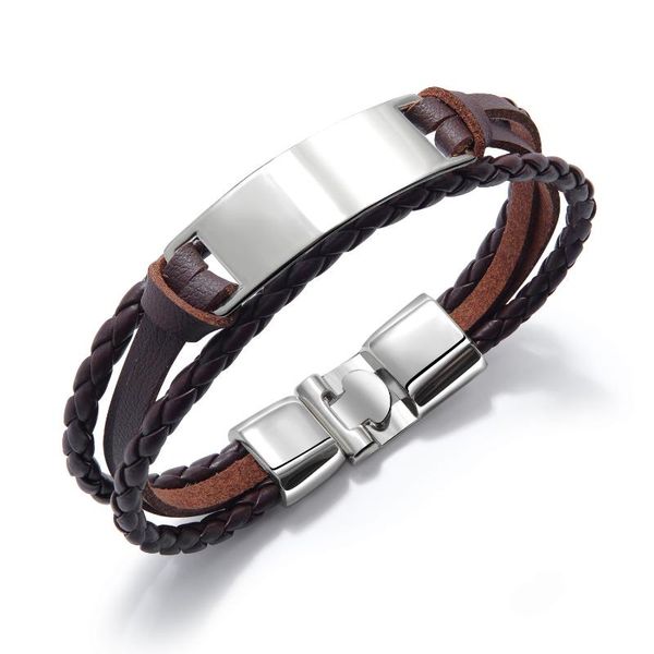 bangle factory direct sales of european and american men's leather bracelets a multi-layered braided tide bracelet, Black
bangle factory direct sales of european and american men's leather bracelets a multi-layered braided tide bracelet, Black