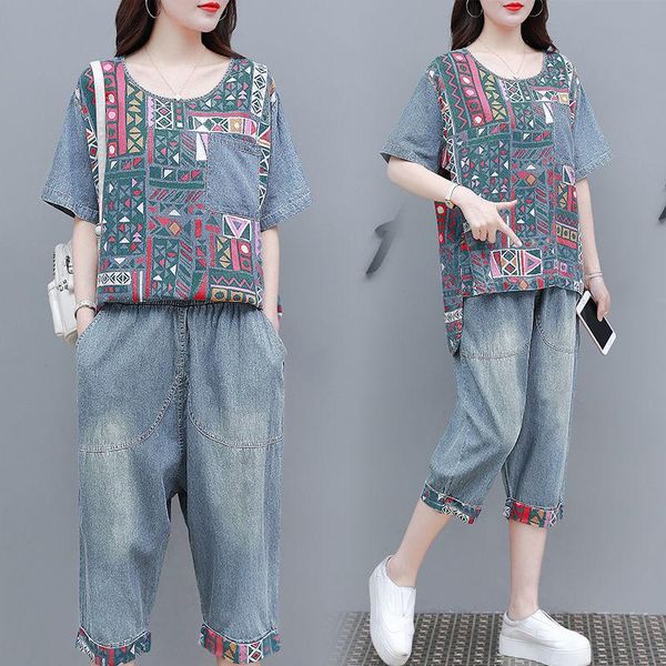 women's tracksuits women 's large size denim suit 2021 summer korean style belly covering western youthful -looking two - piece, Gray
women's tracksuits women 's large size denim suit 2021 summer korean style belly covering western youthful -looking two - piece, Gray
