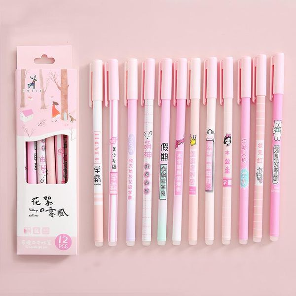 gel pens 12pcs/box cute pink purple rod erasable pen school office supplies writing stationery gift 0.5mm blue ink black refill
gel pens 12pcs/box cute pink purple rod erasable pen school office supplies writing stationery gift 0.5mm blue ink black refill