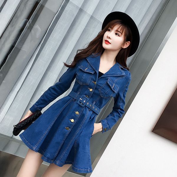 2021 women long sleeve jeans dress female loose lapel denim dress korean style autumn cowboy casual mini dresses vestidos, Black;gray
2021 women long sleeve jeans dress female loose lapel denim dress korean style autumn cowboy casual mini dresses vestidos, Black;gray