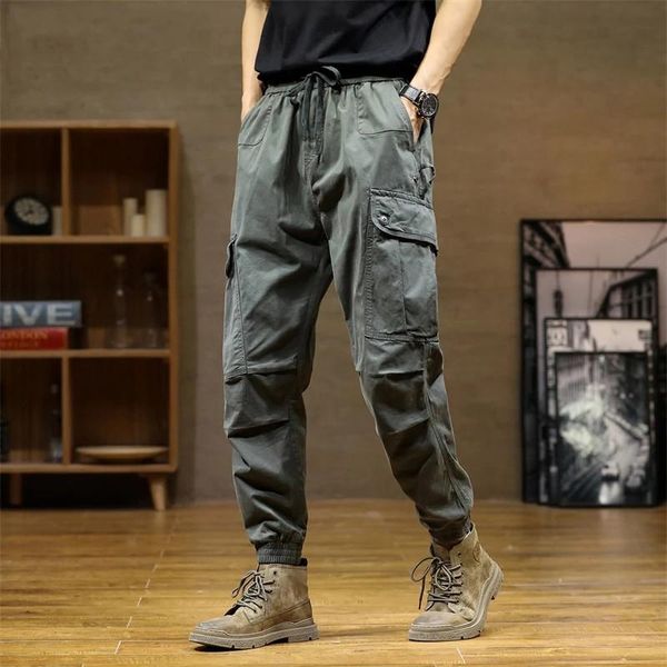 men's pants 2021 autumn armygreen overalls loose pocket design drawstring cotton cargo casual male brand, Black
men's pants 2021 autumn armygreen overalls loose pocket design drawstring cotton cargo casual male brand, Black