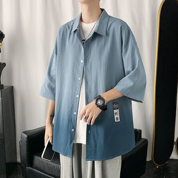 ice silk shirt men's short sleeve linen shirt summer design fashionable casual inch coat, White;black
ice silk shirt men's short sleeve linen shirt summer design fashionable casual inch coat, White;black