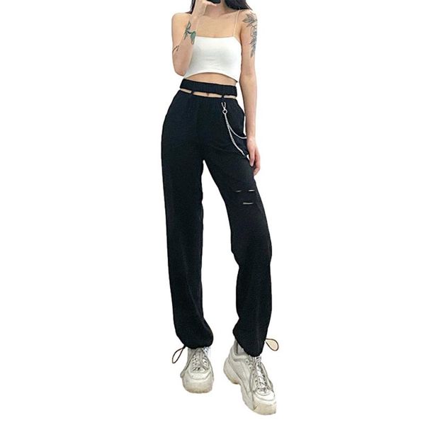 women's pants & capris women loose style with decorative chain, black solid color high waist hollow out trousers, s/ / l, Black;white
women's pants & capris women loose style with decorative chain, black solid color high waist hollow out trousers, s/ / l, Black;white