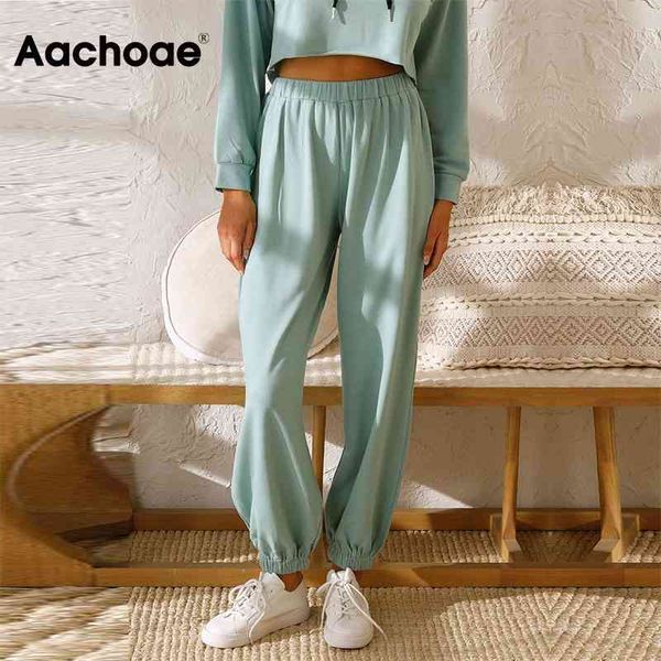 aachoae casual jogger pants women elastic waist sport wear pleated trousers female solid color fashion long sweatpants 210413, Black;white
aachoae casual jogger pants women elastic waist sport wear pleated trousers female solid color fashion long sweatpants 210413, Black;white