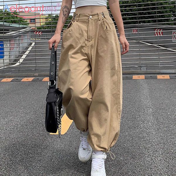 aelegantmis casual loose adjustable high waist pants women chic street khaki tapered female big pocket black trousers 210607, Black;white
aelegantmis casual loose adjustable high waist pants women chic street khaki tapered female big pocket black trousers 210607, Black;white