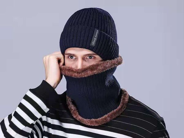 hats, scarves & gloves sets fleeced and thickened warm hat muffler kit, men's wool ear-flapping knit headgear, Blue;gray
hats, scarves & gloves sets fleeced and thickened warm hat muffler kit, men's wool ear-flapping knit headgear, Blue;gray