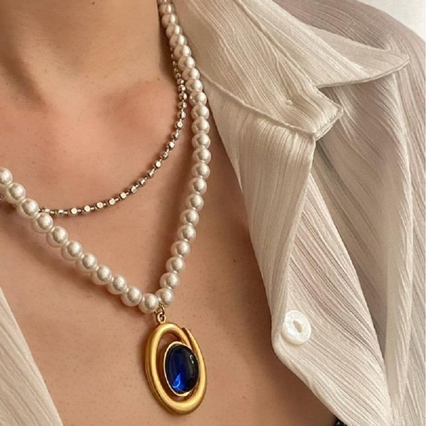 pendant necklaces vintage red water drop crystal double layer pearl necklace plated gold choker for women girl travel jewelry, Silver
pendant necklaces vintage red water drop crystal double layer pearl necklace plated gold choker for women girl travel jewelry, Silver