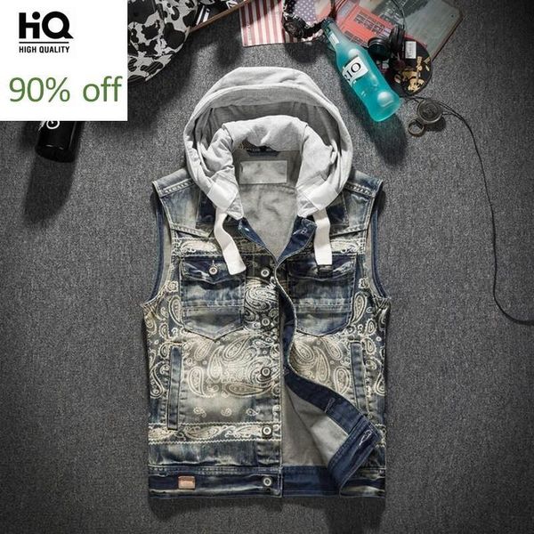 men's vests spring autumn mens hat detachable denim waistcoats fashion vintage printed single breasted slim plus size male sleeveless, Black;white
men's vests spring autumn mens hat detachable denim waistcoats fashion vintage printed single breasted slim plus size male sleeveless, Black;white