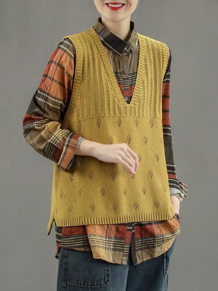 women's vests original v-neck cotton knit sweater waistcoat women loose and versatile fashion diamond hollowed air quality tide, Black;white
women's vests original v-neck cotton knit sweater waistcoat women loose and versatile fashion diamond hollowed air quality tide, Black;white