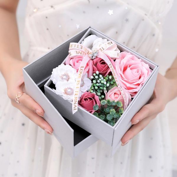 double layer revolving soap flower gift box1pcs jewelry box mother valentine's day creative necklace rose lipstick wrap
double layer revolving soap flower gift box1pcs jewelry box mother valentine's day creative necklace rose lipstick wrap