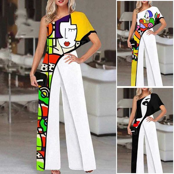 women's pants & capris creative face print women off shoulder jumpsuits summer casual loose straight wide leg lady hollow out party rom, Black;white
women's pants & capris creative face print women off shoulder jumpsuits summer casual loose straight wide leg lady hollow out party rom, Black;white