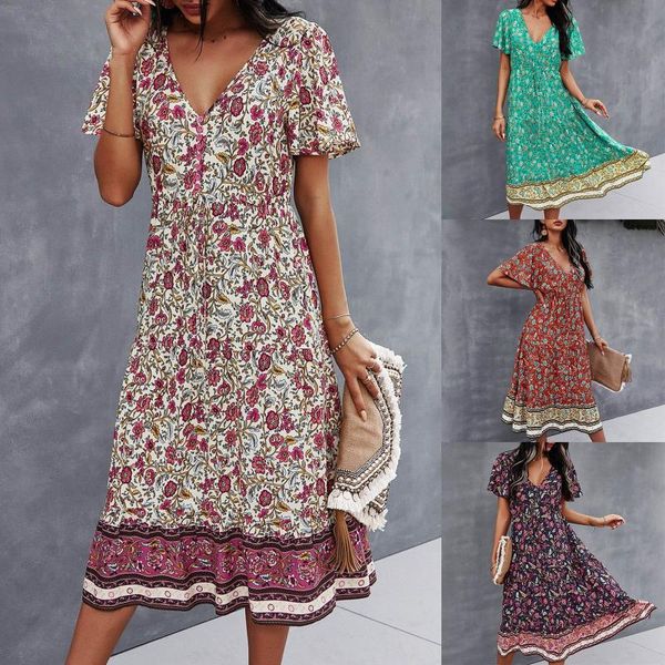 casual dresses women loose floral rhombic dress fashion beach style temperamental vintage print maxi shirt, Black;gray
casual dresses women loose floral rhombic dress fashion beach style temperamental vintage print maxi shirt, Black;gray