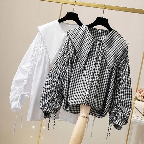 plus size t-shirt nkandby shirts female 2021 autumn clothes korean style plaid oversize loose drawstring pleated long sleeve, Black
plus size t-shirt nkandby shirts female 2021 autumn clothes korean style plaid oversize loose drawstring pleated long sleeve, Black