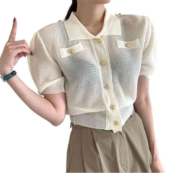 fashion women's knitwear summer thin puff sleeve round neck knit cardigan 210520, White
fashion women's knitwear summer thin puff sleeve round neck knit cardigan 210520, White