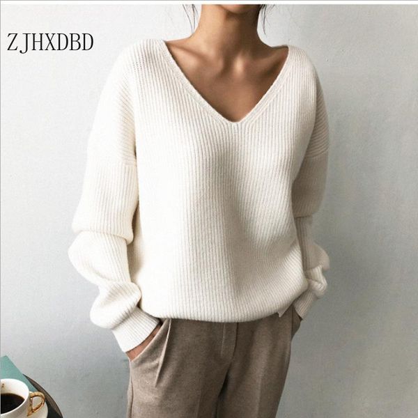 women's sweaters women blue loose v-neck causal solid basic warm 2021 winter ladies sweater autumn pullover clothes, White;black
women's sweaters women blue loose v-neck causal solid basic warm 2021 winter ladies sweater autumn pullover clothes, White;black