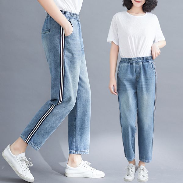 d 1412 light blue spring model of women's clothing in new western style big yards jeans show thin little loose nine points pa
d 1412 light blue spring model of women's clothing in new western style big yards jeans show thin little loose nine points pa