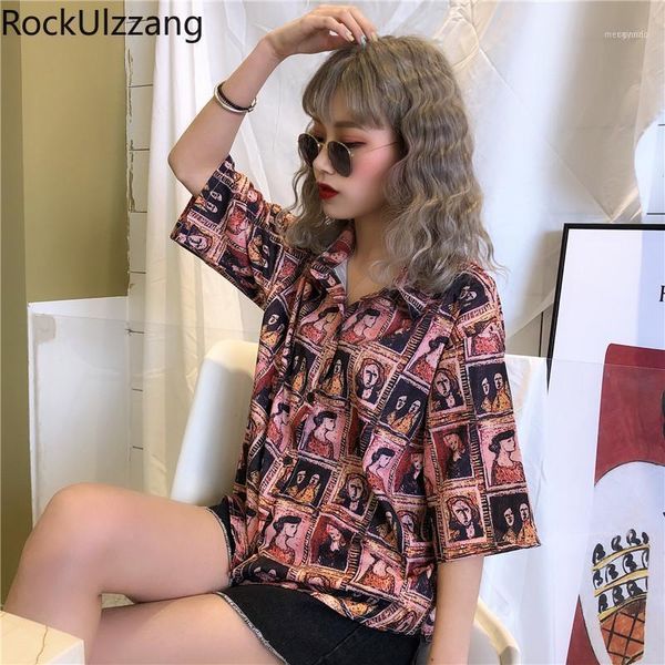 women's blouses & shirts harajuku dark character print short sleeve button outfit women blouse korean streetwear loose shirt vintage su, White
women's blouses & shirts harajuku dark character print short sleeve button outfit women blouse korean streetwear loose shirt vintage su, White