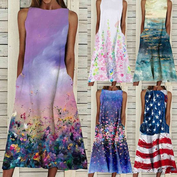 summer vintage sleeveless floral printed women dress long bohemian sundress beach vestido plus size, Black;gray
summer vintage sleeveless floral printed women dress long bohemian sundress beach vestido plus size, Black;gray