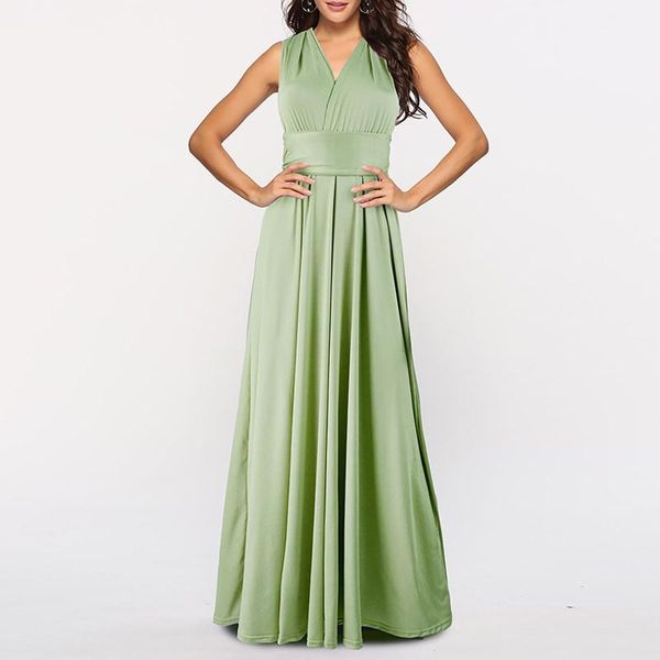 casual dresses women summer dress evening party solid maxi elegant sleeveless bandage v-neck lady backless robe multi-wear, Black;gray
casual dresses women summer dress evening party solid maxi elegant sleeveless bandage v-neck lady backless robe multi-wear, Black;gray