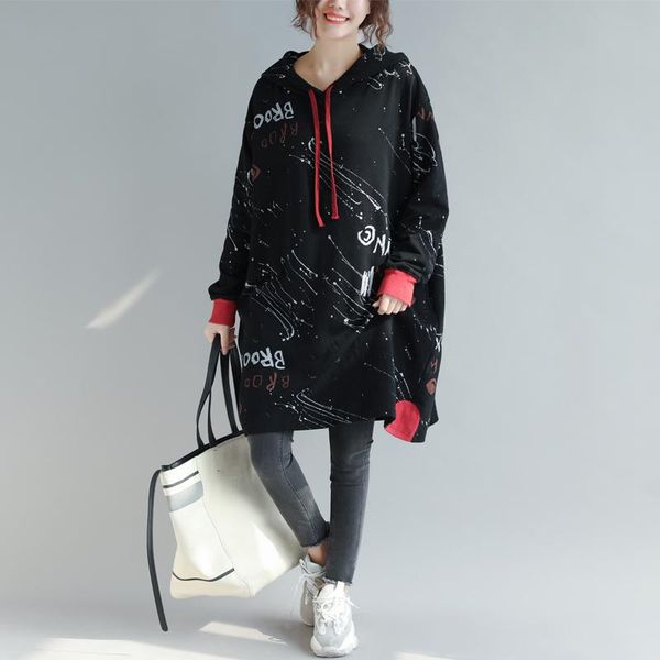 women's hoodies & sweatshirts 2021 spring autumn hooded printing sweatshirt long sleeve medium casual loose women cc1626, Black
women's hoodies & sweatshirts 2021 spring autumn hooded printing sweatshirt long sleeve medium casual loose women cc1626, Black