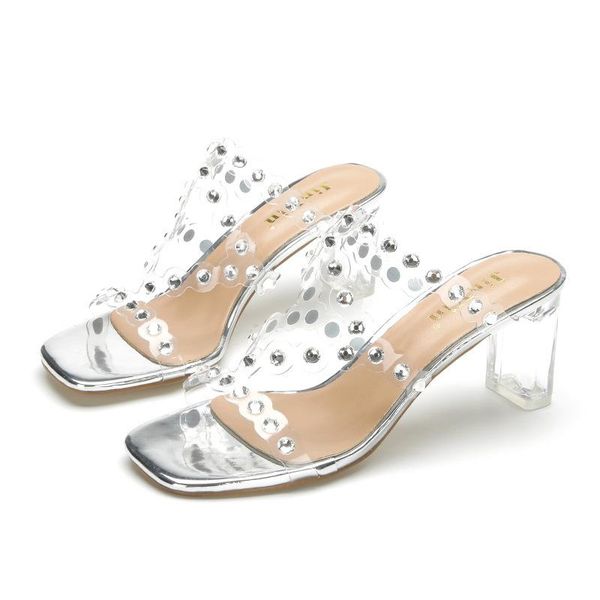 sandals transparent pvc women slip on 8cm thick high heels square toe rivet shallow shoes sandalias mujer 2021 size 35-42, Black
sandals transparent pvc women slip on 8cm thick high heels square toe rivet shallow shoes sandalias mujer 2021 size 35-42, Black