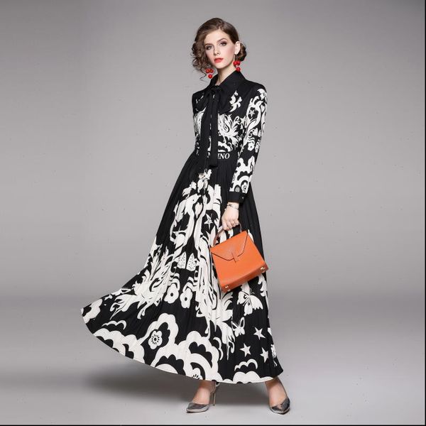 european and american fashion women dresses brand runway looks positioning flowers posed dress long sleeved pressure plait, Black;gray
european and american fashion women dresses brand runway looks positioning flowers posed dress long sleeved pressure plait, Black;gray