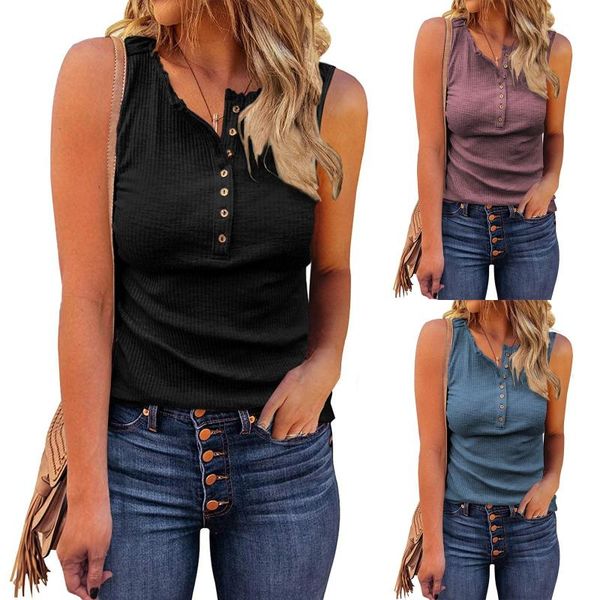 o-neck summer knit women sleeveless basic t shirt white off shoulder ribbed black tank casual button undershirt d6 women's tanks &
o-neck summer knit women sleeveless basic t shirt white off shoulder ribbed black tank casual button undershirt d6 women's tanks &