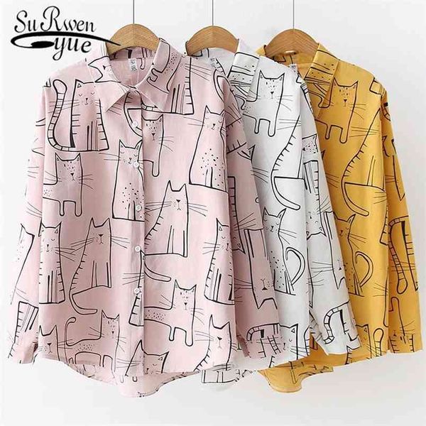 blusas long sleeve women blouse fashion print shirts loose cute cat shirt autumn female casual chic lady clothing 6828 210421, White
blusas long sleeve women blouse fashion print shirts loose cute cat shirt autumn female casual chic lady clothing 6828 210421, White