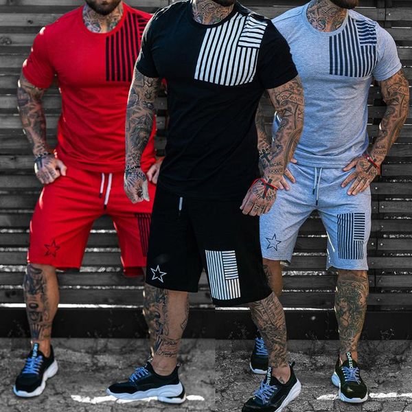 men's tracksuits 2021men trendy t-shirt suit summer casual sports line mens short-sleeved two pieces tracksuit set patchwork sportswear, Gray
men's tracksuits 2021men trendy t-shirt suit summer casual sports line mens short-sleeved two pieces tracksuit set patchwork sportswear, Gray