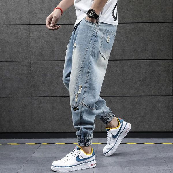 men's jeans 2021 hip hop harem pants men loose joggers denim casual sweatpants korea ankle length trousers streetwear, Blue
men's jeans 2021 hip hop harem pants men loose joggers denim casual sweatpants korea ankle length trousers streetwear, Blue