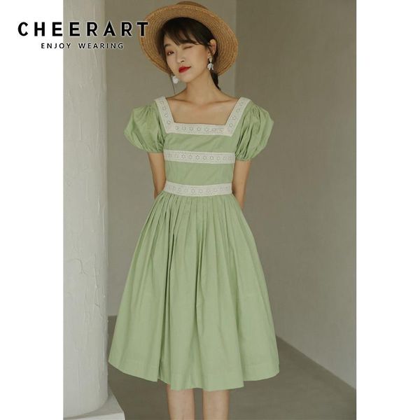 vintage green cotton square neck tunic dress women puff sleeve fit and flare short korean summer 2021 casual dresses, Black;gray
vintage green cotton square neck tunic dress women puff sleeve fit and flare short korean summer 2021 casual dresses, Black;gray
