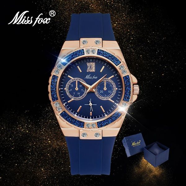 wristwatches missfox ladies watch diamond gold blue rubber strap women watches luxury fashion waterproof quartz 2021 drop, Slivery;brown
wristwatches missfox ladies watch diamond gold blue rubber strap women watches luxury fashion waterproof quartz 2021 drop, Slivery;brown