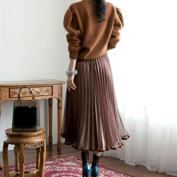 arrival all match velvet pleated skirt stitching yarn ladies s fairy sweet long black 210527
arrival all match velvet pleated skirt stitching yarn ladies s fairy sweet long black 210527