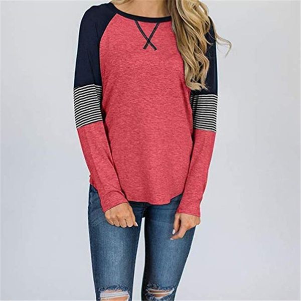 raglan sleeve tee soft spring women autumn casual striped o neck t plus size patchwork long, White
raglan sleeve tee soft spring women autumn casual striped o neck t plus size patchwork long, White