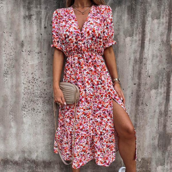casual dresses floral print summer hight split holiday sundresses women ruffles short sleeve v-neck mid-calf dress, Black;gray
casual dresses floral print summer hight split holiday sundresses women ruffles short sleeve v-neck mid-calf dress, Black;gray